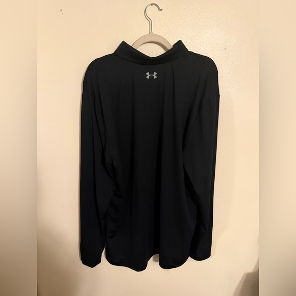 Under Armour Men’s 2XL Long Sleeve Polo Black UA Logo Stretch Golf/Training Top - Picture 5 of 8